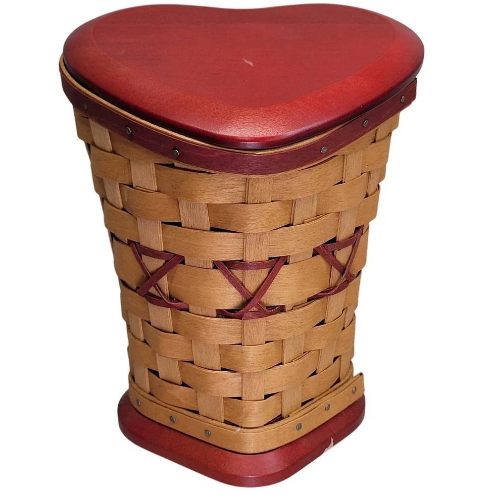 Longaberger Sweetheart True Love Basket‎ 2008 Red Heart Lid Protector Primitive